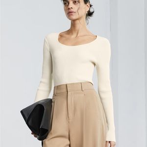 Everlane The Ribbed Scoop Neck Sweater